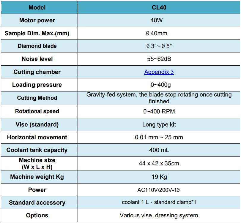 Top-Tech-specification_of_CL40-diamond-saw-cutting-machine